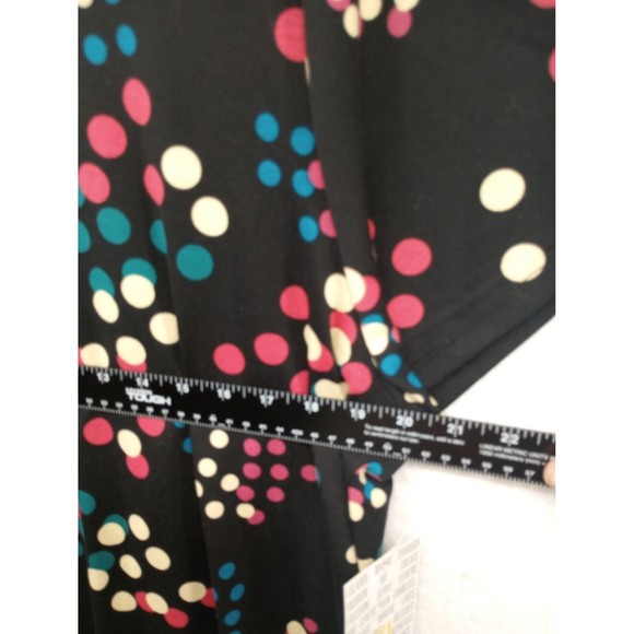 NWT LuLaRoe Tunic Top Plus Size 3XL Black with Colorful Dots Stretch Lightweight - Picture 11 of 16